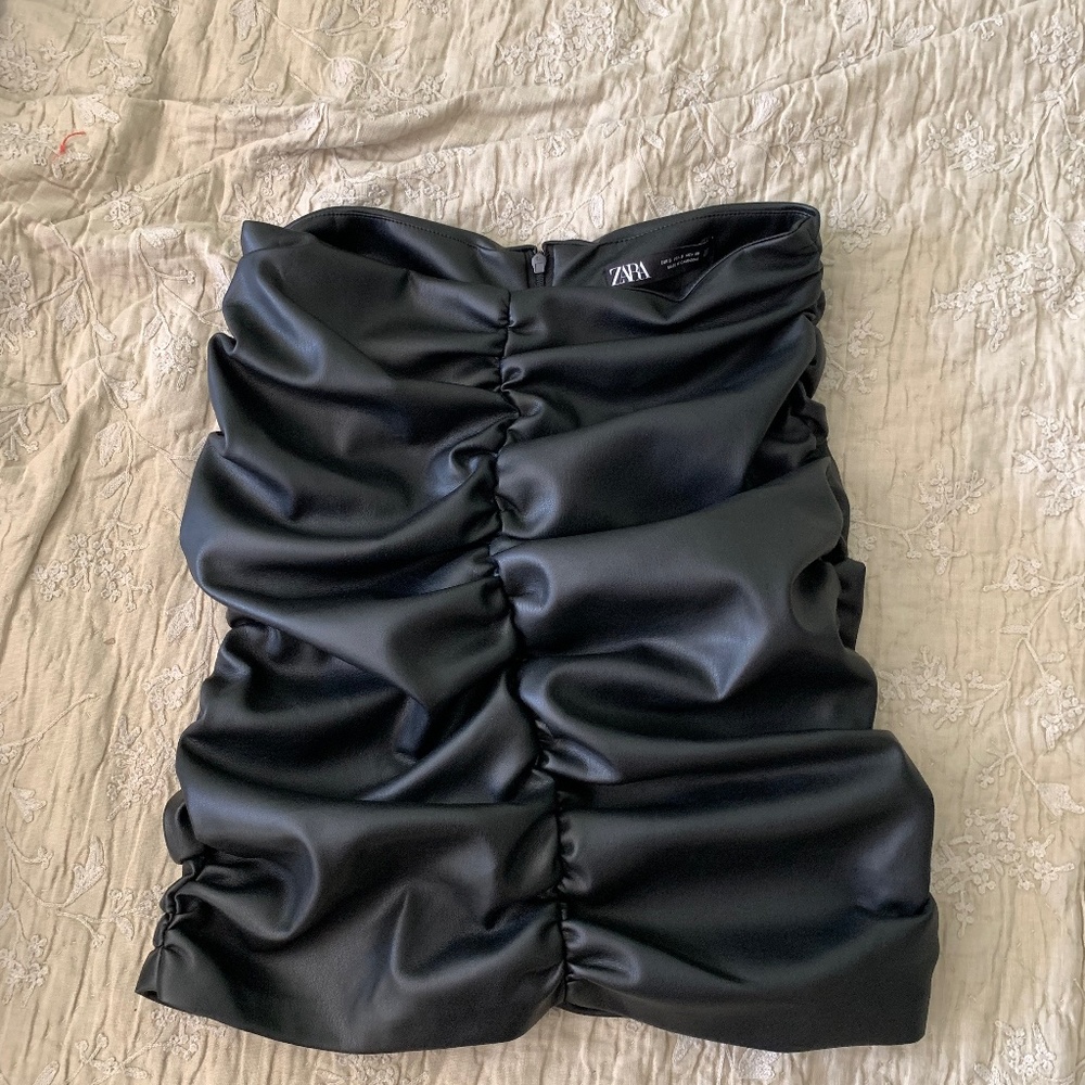 Zara Leather Mini Skirt